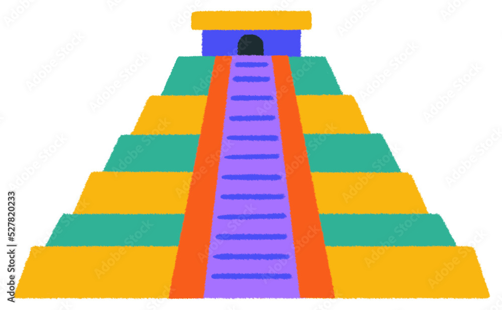 Mayan temple history classroom illustration Stock Illustration | Adobe ...