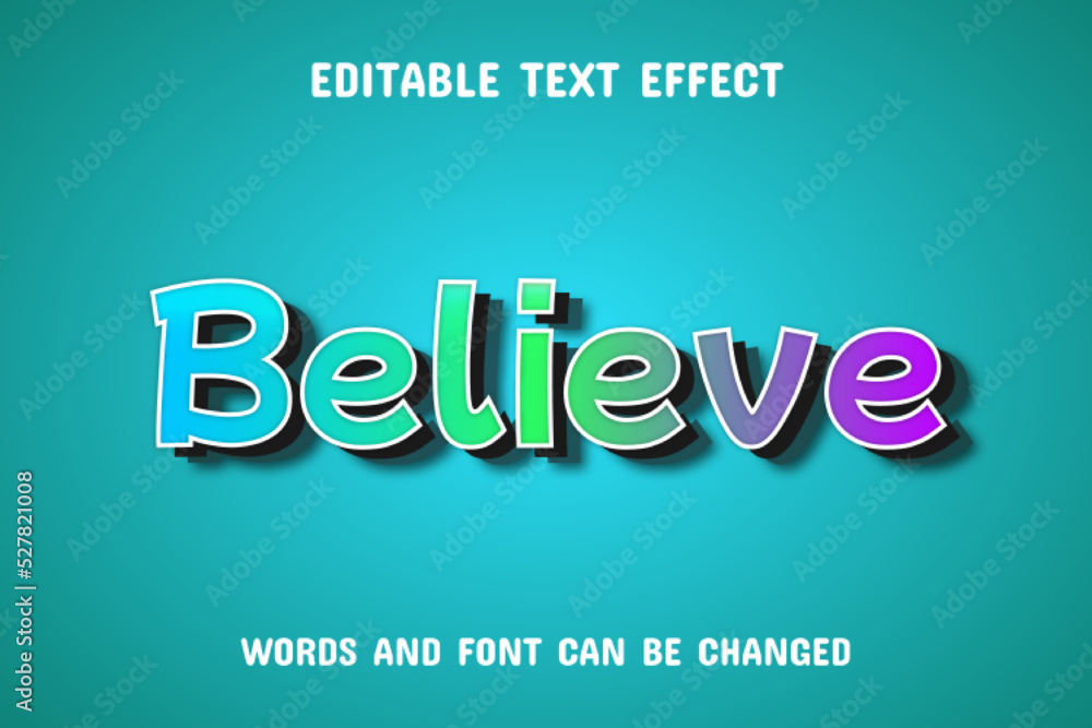 Believe text - editable gradient text effect