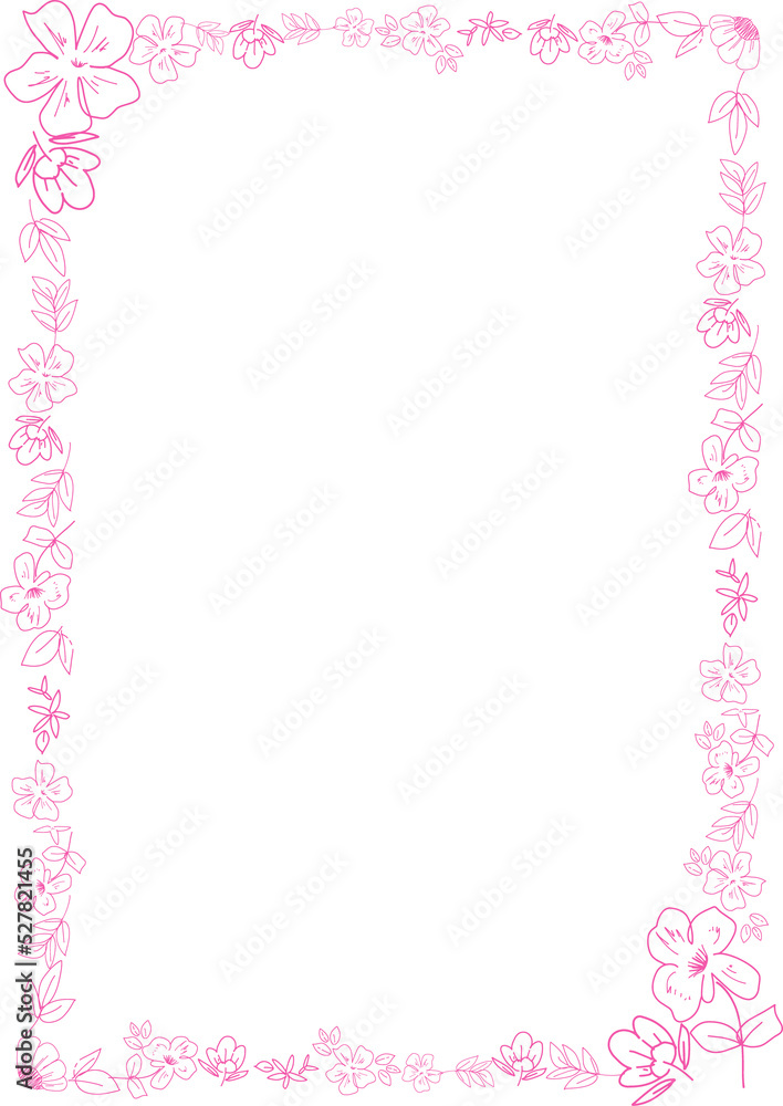 pink frame with flowers