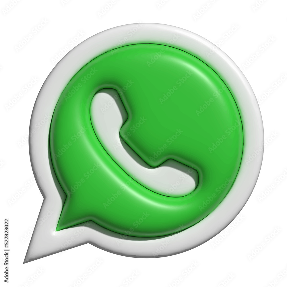 Whatsapp 3d logo. Whatsapp icon. 3d vector. Stock Photo