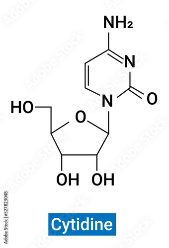 Cytidine (symbol C or Cyd) is a nucleoside molecule that is formed when cytosine is attached to a ribose ring via a β-N1-glycosidic bond. photo