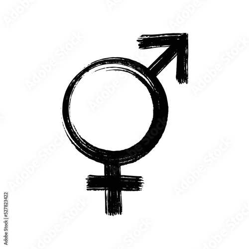 Bigender symbol. Black ink. Vector illustration