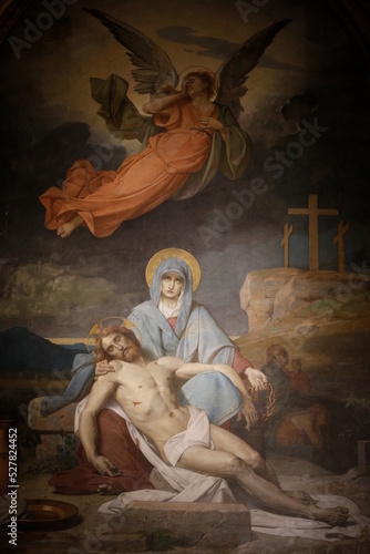 Canvas Print Pieta painting by Michel Dumas in Trinity Church, Paris (19th c