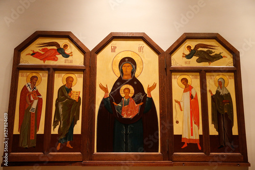Canvas Print Altarpiece in the Saint Sulpice catholic seminary church, Issy-les-Moulineaux