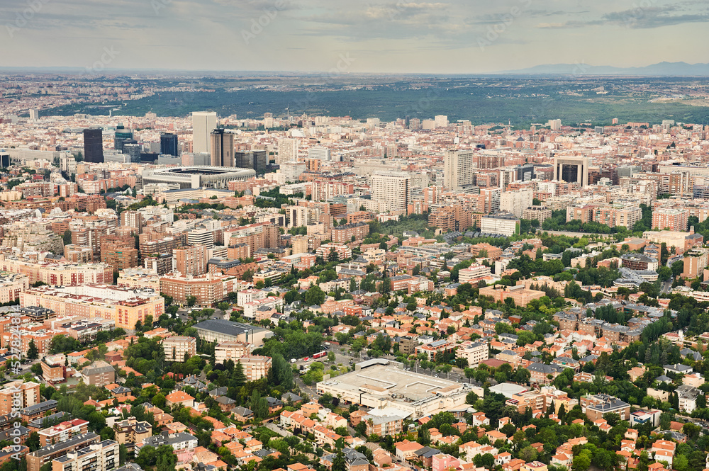 Aerial view of the city of Madrid