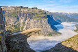 Trolltunga or Troll's Tongue early morning in Norway