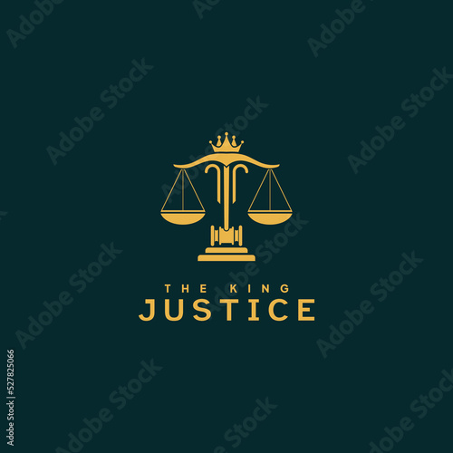 King of Justice Logo Template, Luxury of Law Logo