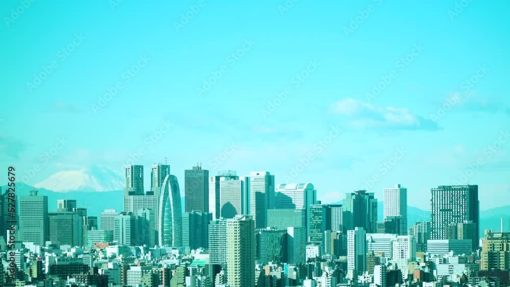 富士山と東京 タイムラプス 富士山と東京 タイムラプス