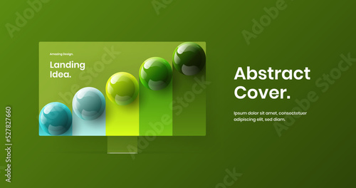 Creative desktop mockup presentation layout. Modern website screen vector design illustration.