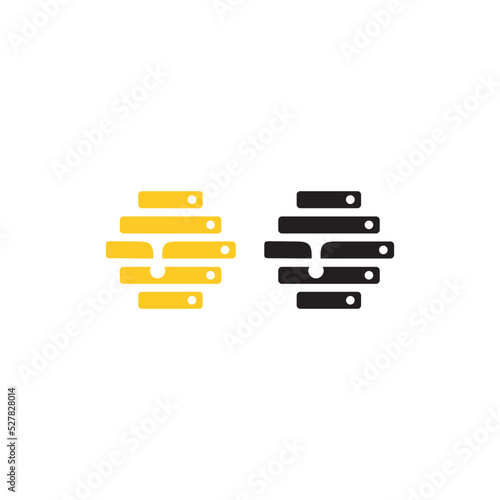 red honey bee logo vector Template
