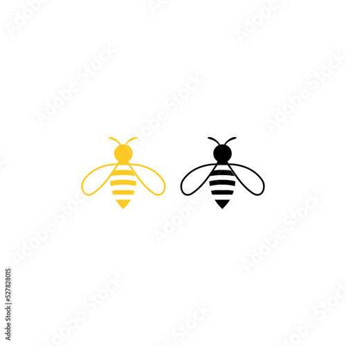 red honey bee logo vector Template