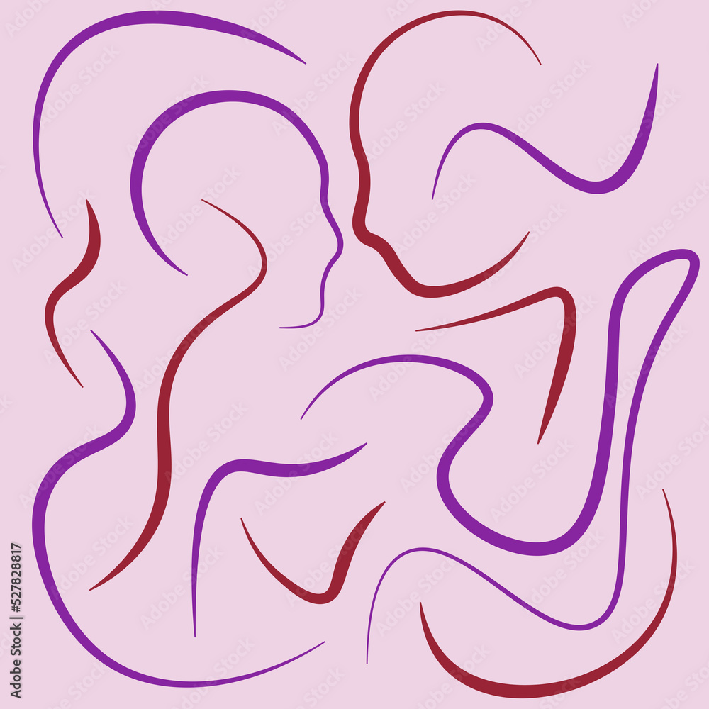 Abstract man and woman. Portrait minimalist style Abstract man and woman. Portrait minimalist style