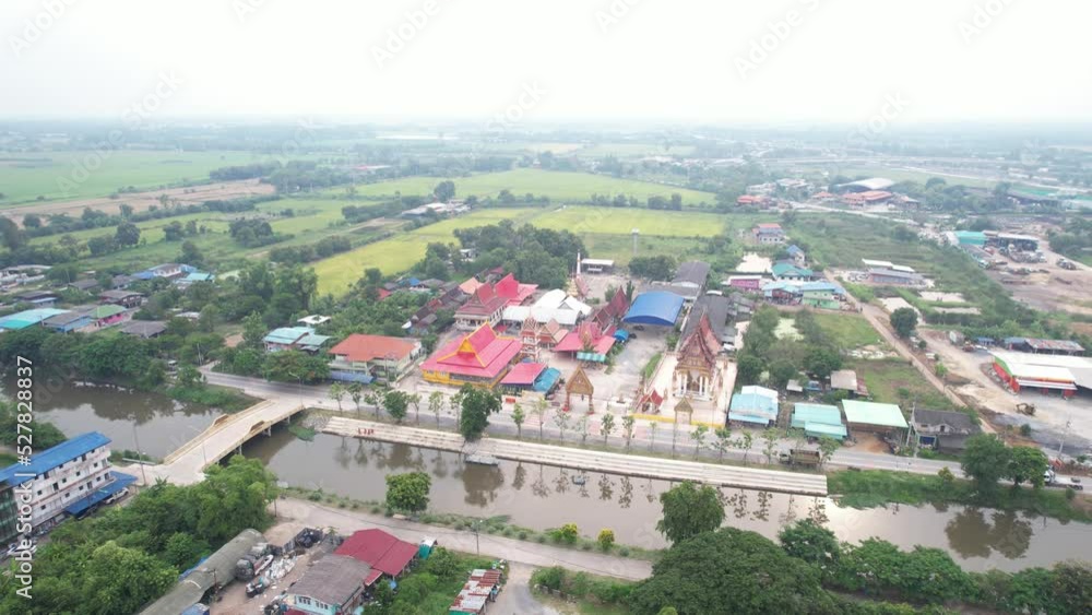 Aerial city view from flying drone at Wat Prem Prachakon ,Chiang Rak Noi, Bang Pa-in District, Phra Nakhon Si Ayutthaya,Thailand
Aerial city view from flying drone at Wat Prem Prachakon ,Chiang Rak Noi, Bang Pa-in District, Phra Nakhon Si Ayutthaya,Thailand