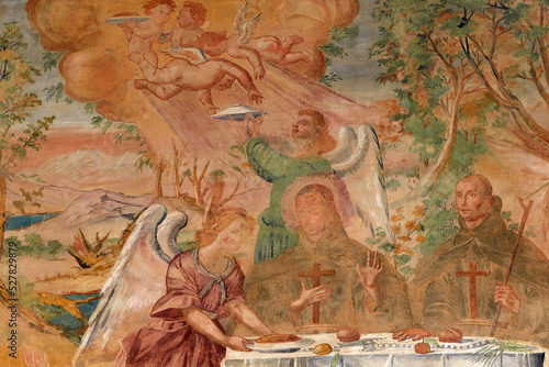 Fresco in the cloister of Santa Caterina's basilica, Galatina, painted by Br. Joseph of Gravina in 1696.