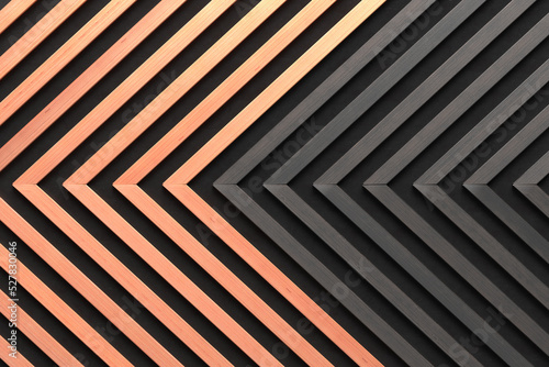 Obraz na płótnie A wooden lamella wall in the color of natural and burnt wood with a pattern of w
