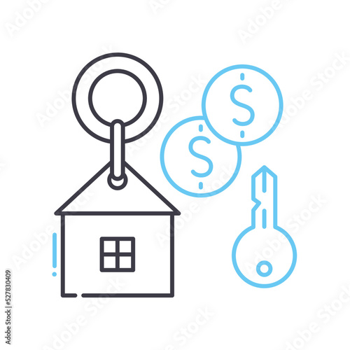 affordable housing line icon, outline symbol, vector illustration, concept sign