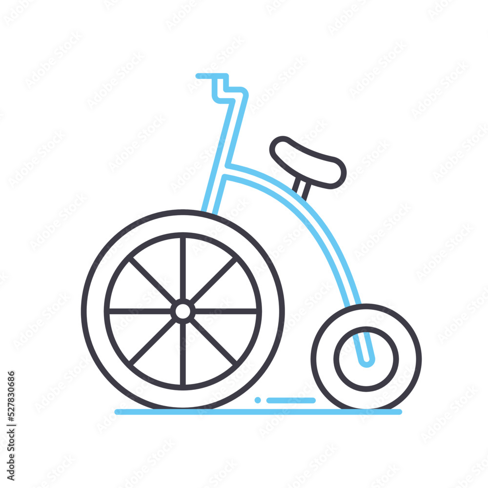 acrobatic bike line icon, outline symbol, vector illustration, concept sign acrobatic bike line icon, outline symbol, vector illustration, concept sign