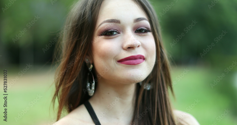 Young hispanic latina face smiling to camera portrait Young hispanic latina face smiling to camera portrait