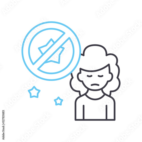 apathy line icon, outline symbol, vector illustration, concept sign photo