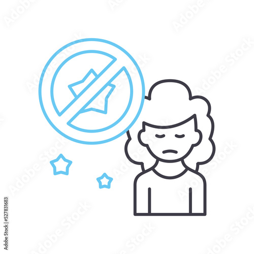 apathy line icon, outline symbol, vector illustration, concept sign