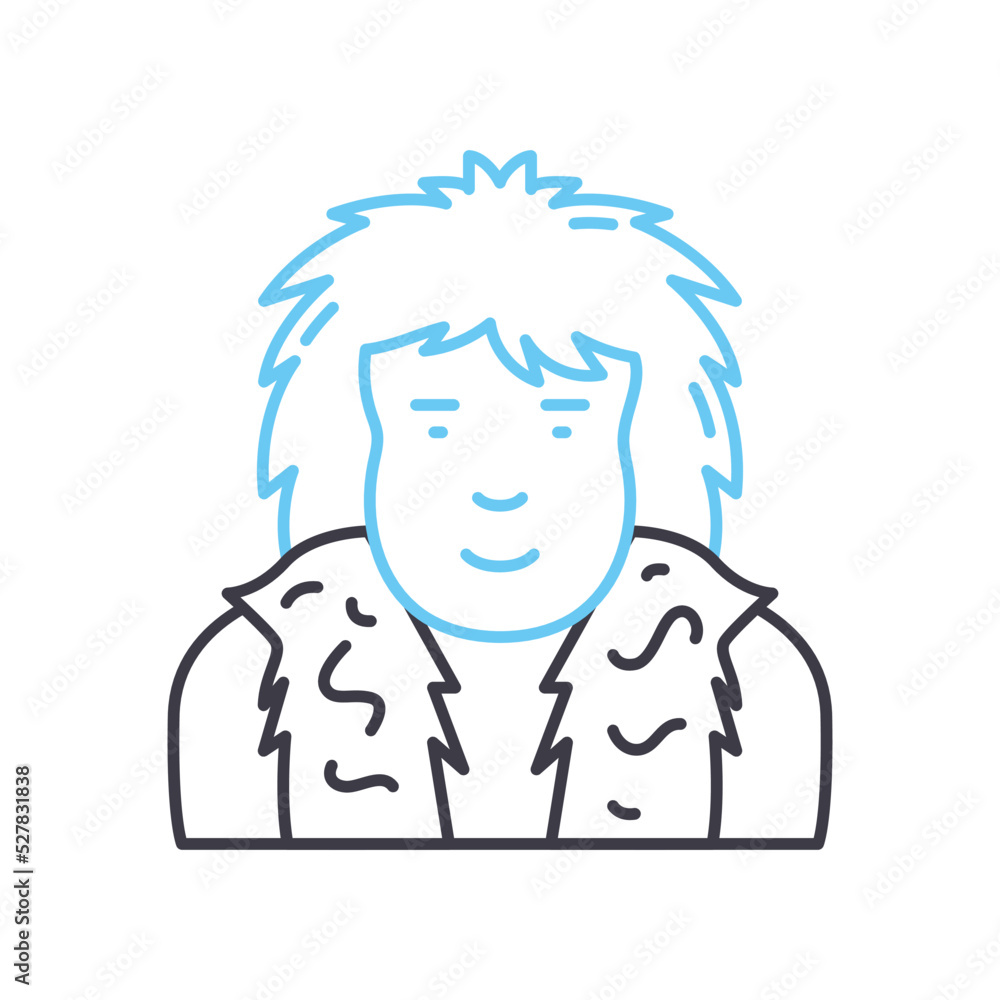 ancient man line icon, outline symbol, vector illustration, concept sign ancient man line icon, outline symbol, vector illustration, concept sign