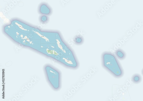 Solomon Islands physical map with important rivers the capital and big cities