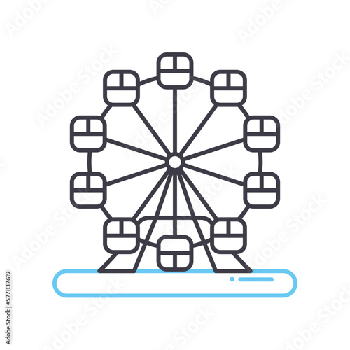 amusment park line icon, outline symbol, vector illustration, concept sign