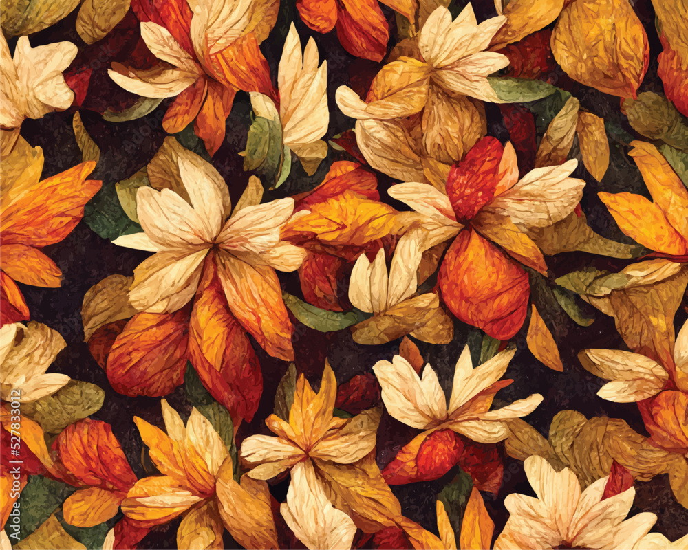 A warm autumn vector pattern of leaves and chestnuts. Thanksgiving time. A warm autumn vector pattern of leaves and chestnuts. Thanksgiving time.
