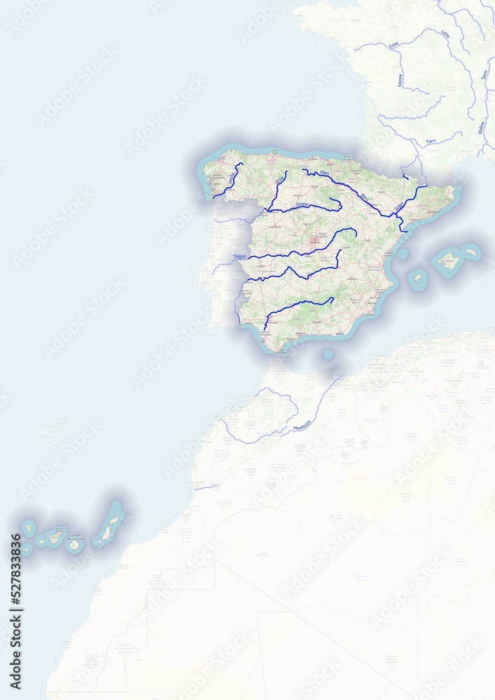 Spain Physical Map With Important Rivers The Capital And Big Cities 1000 F 527833836 Li7sK0hIh1OgTuZP2aJZkMYV1v0THrph