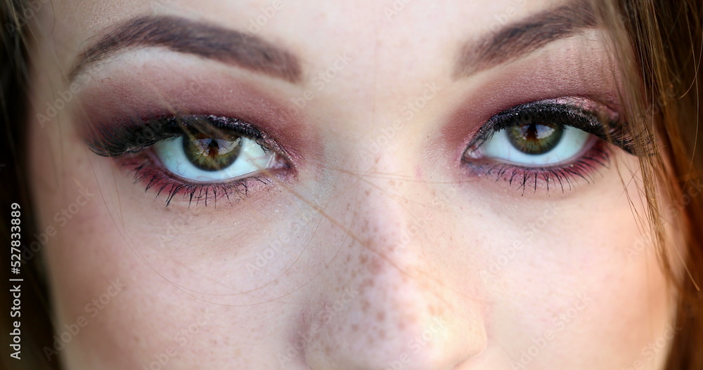 Fototapeta premium Pretty girl macro closeup closing eyes