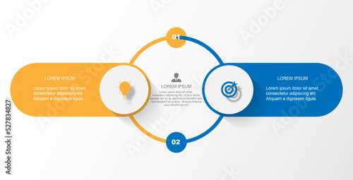 Infographic template two option, process or step for business