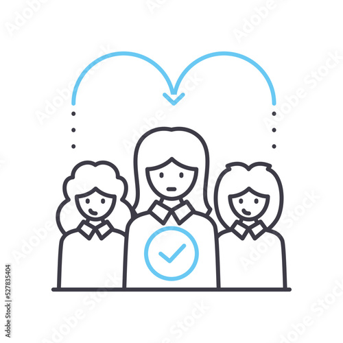 approval proccess line icon, outline symbol, vector illustration, concept sign