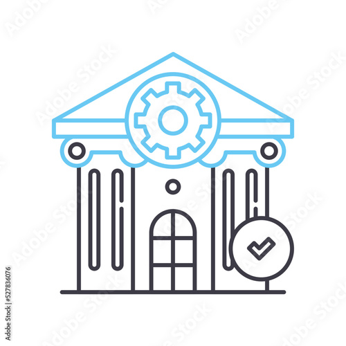 bank regulation line icon, outline symbol, vector illustration, concept sign