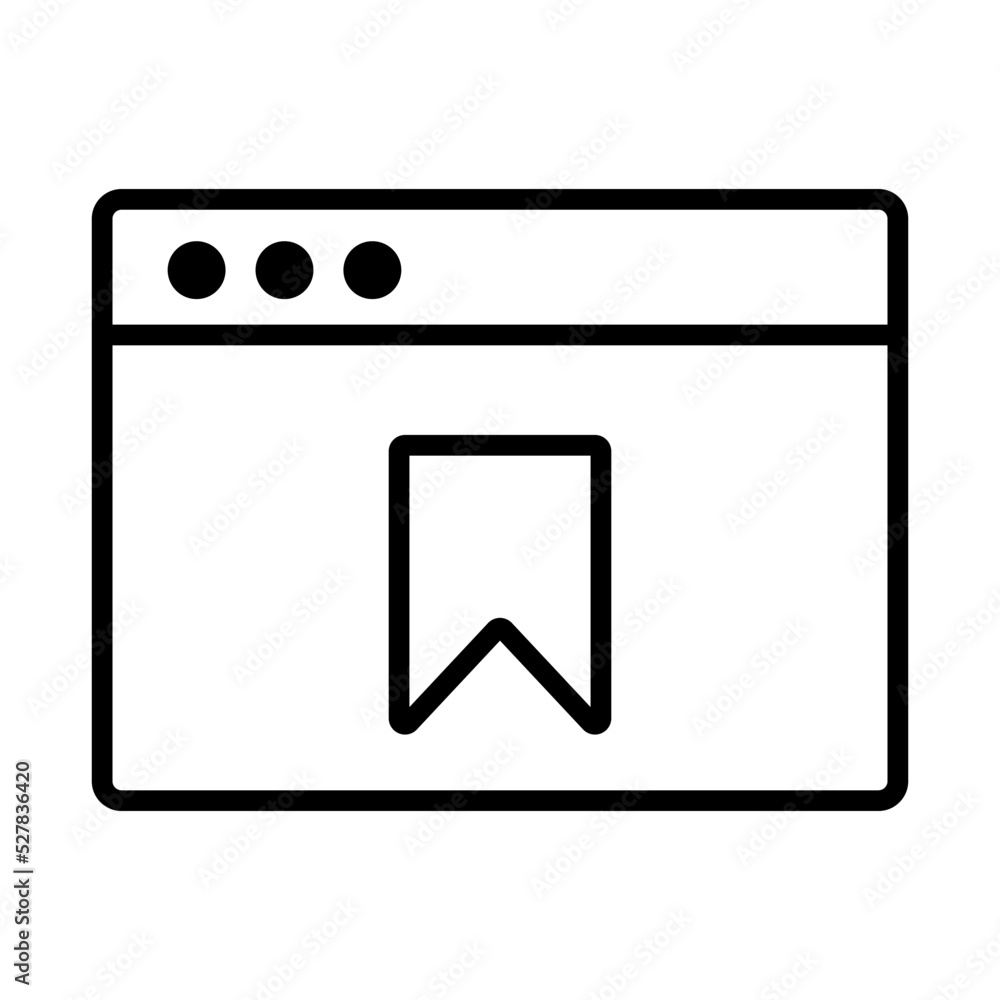 Window and bookmark icon. Browser bookmark. Vector. Window and bookmark icon. Browser bookmark. Vector.