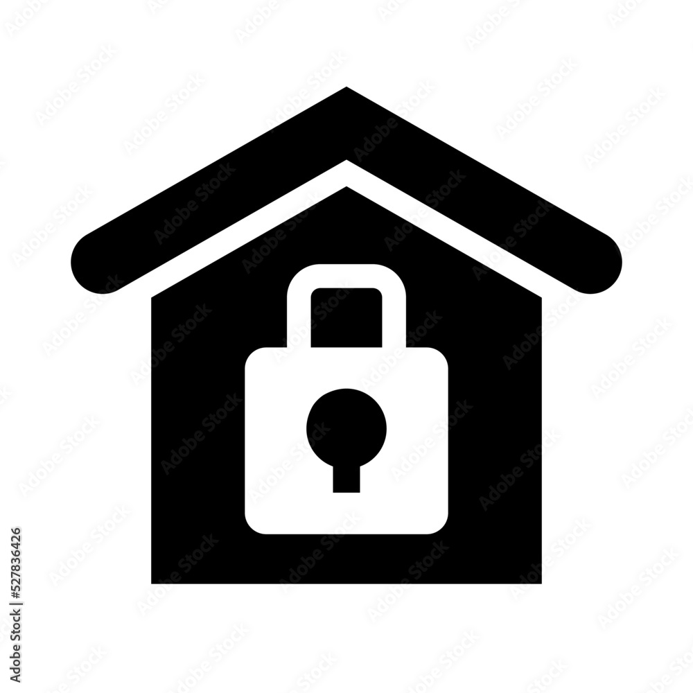 Home security icon. House and padlock icon. Vector. Home security icon. House and padlock icon. Vector.