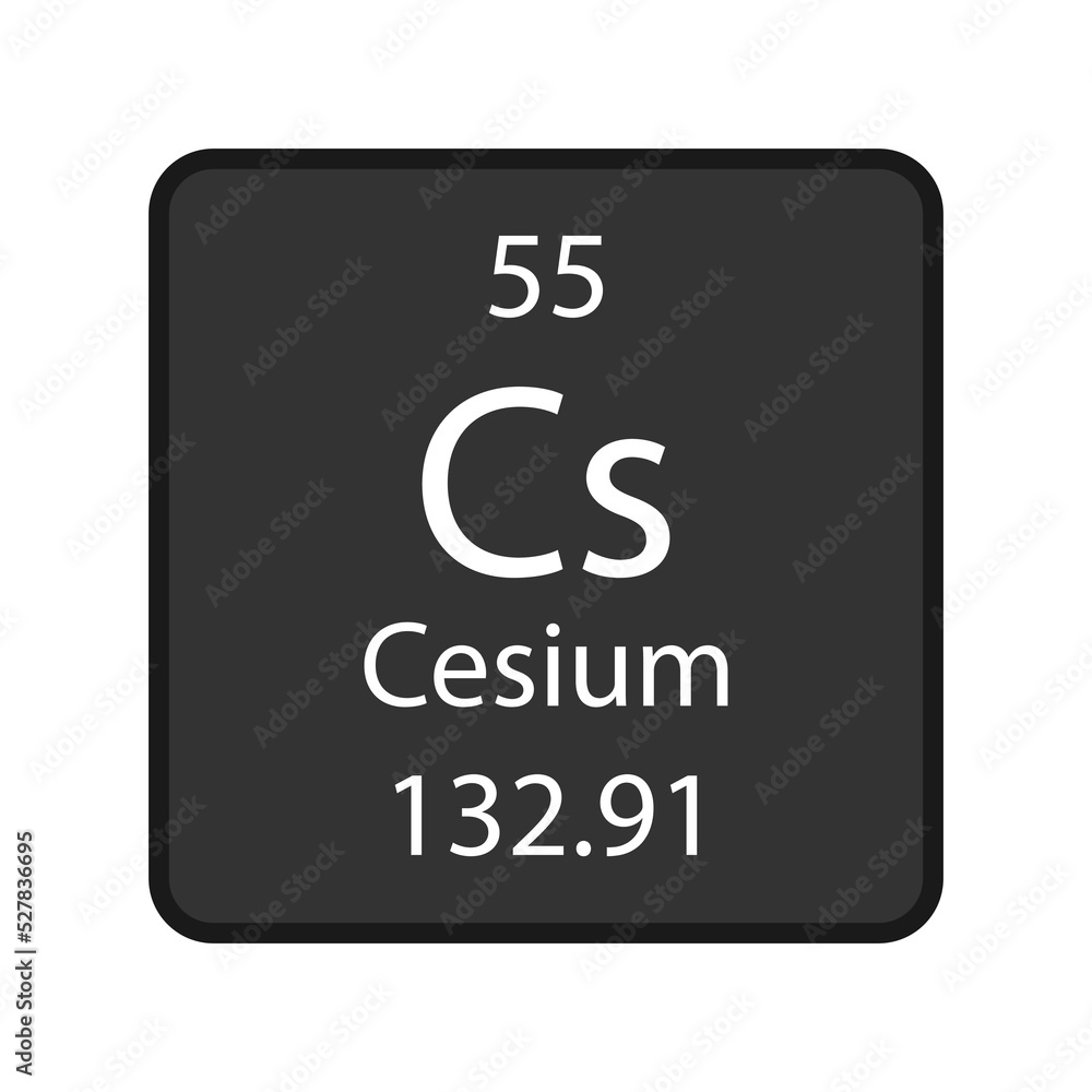 Cesium symbol. Chemical element of the periodic table. Vector ...