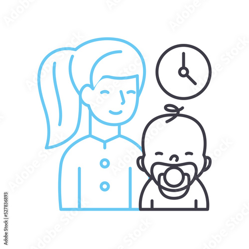 babysitter line icon, outline symbol, vector illustration, concept sign