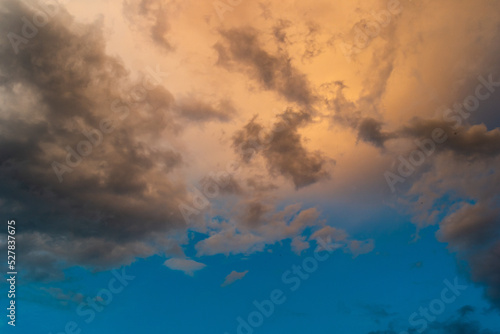 Sunset flame in the sky