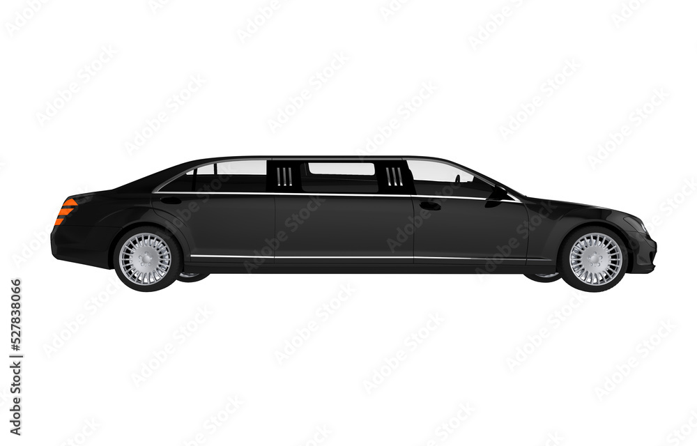 Luxury Black Limo PNG. Limousine Illustration.
