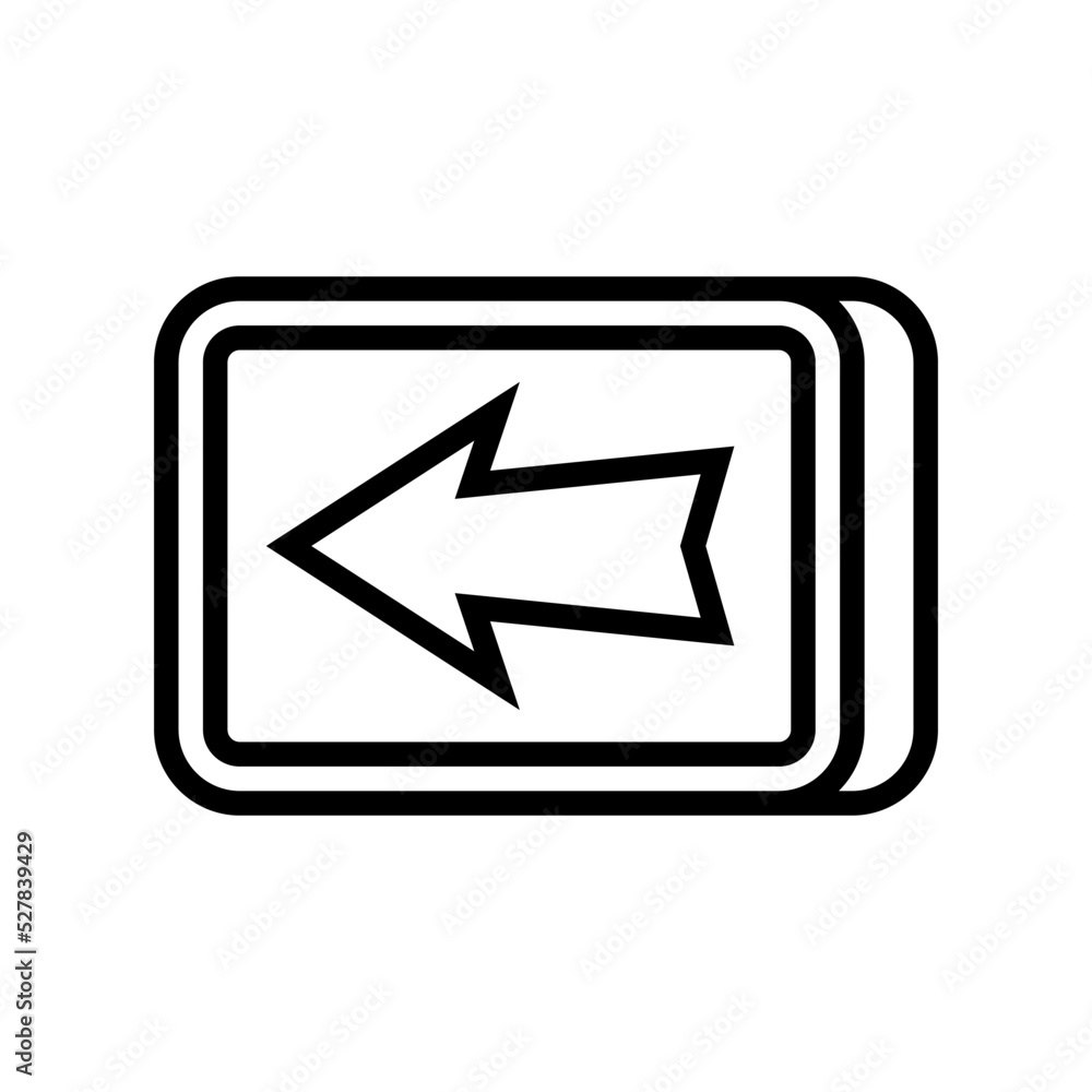 button arrow line icon vector. button arrow sign. isolated contour symbol black illustration button arrow line icon vector. button arrow sign. isolated contour symbol black illustration