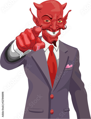 devil pointing illustration
