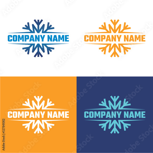 HVAC logo design ,Cooling logo vector design, snowflake logo, winter symbol