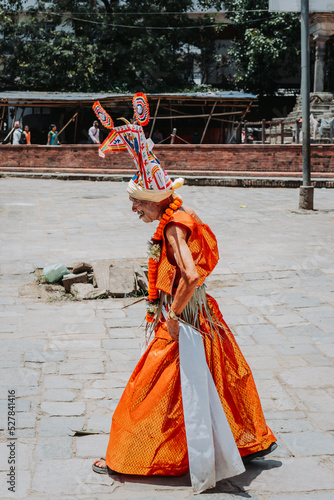Celebrating Gaijatra Festival in Kathmandu photo