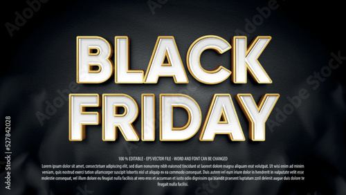 Black friday 3d editable text effect