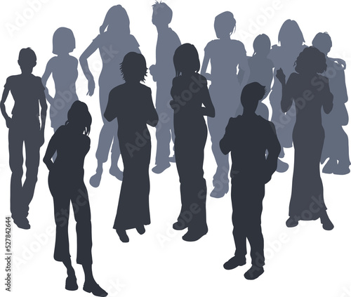  group of friends silhouette illustration