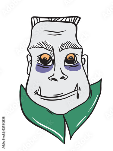 Cartoon character vampire. Vector illustration of a portrait of a kind vampire. 