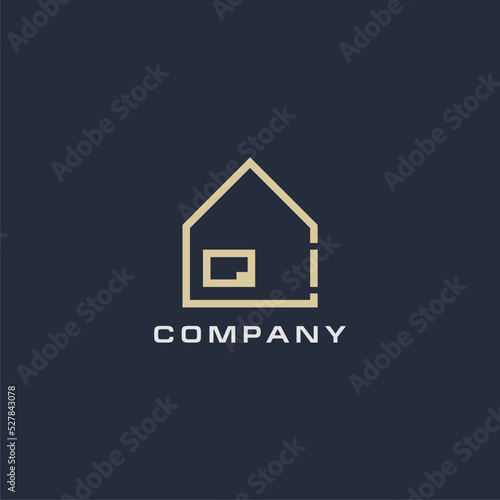 Initial letter QI real estate logo with simple roof style design ideas