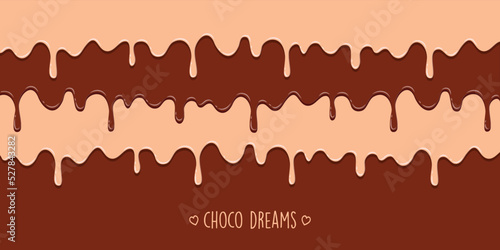 sweet tasty melting chocolate icing background choco dreams