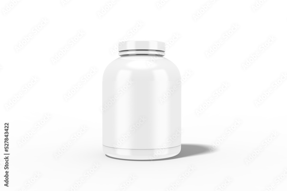Front View of Nutrition Bottle, 3D Illustration Front View of Nutrition Bottle, 3D Illustration