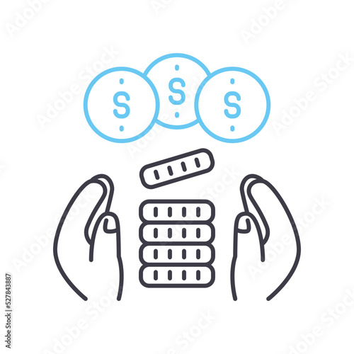 budget line icon, outline symbol, vector illustration, concept sign